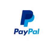 Blue overlapping P logo with the word PayPal underneath, featuring Pay in dark blue and Pal in light blue.